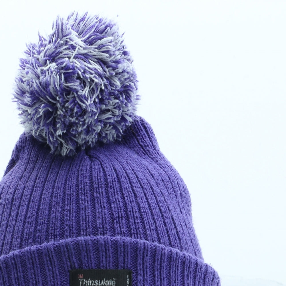 Thinsulate Womens Purple Acrylic Bobble Hat One Size