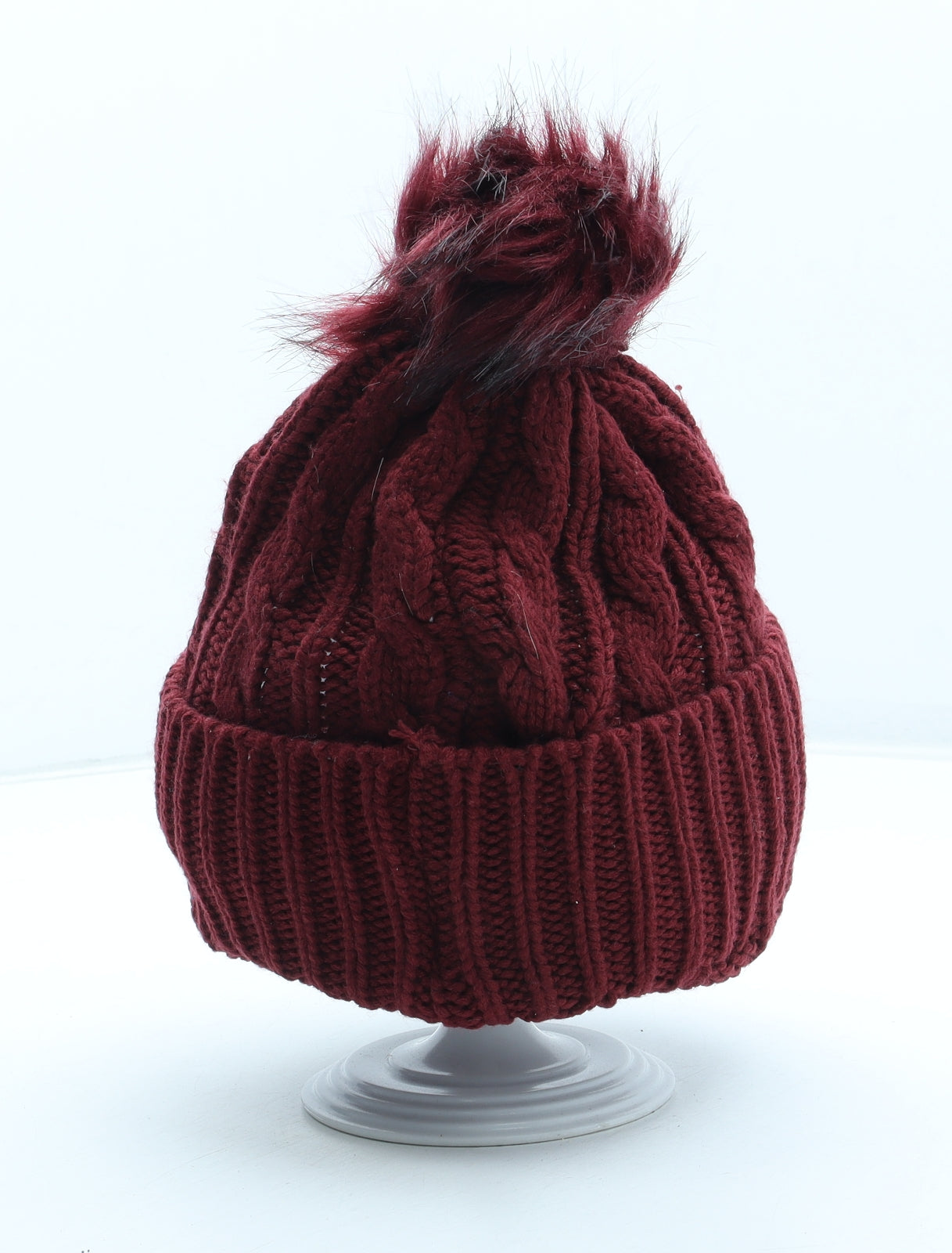 Bench Womens Red Acrylic Bobble Hat One Size