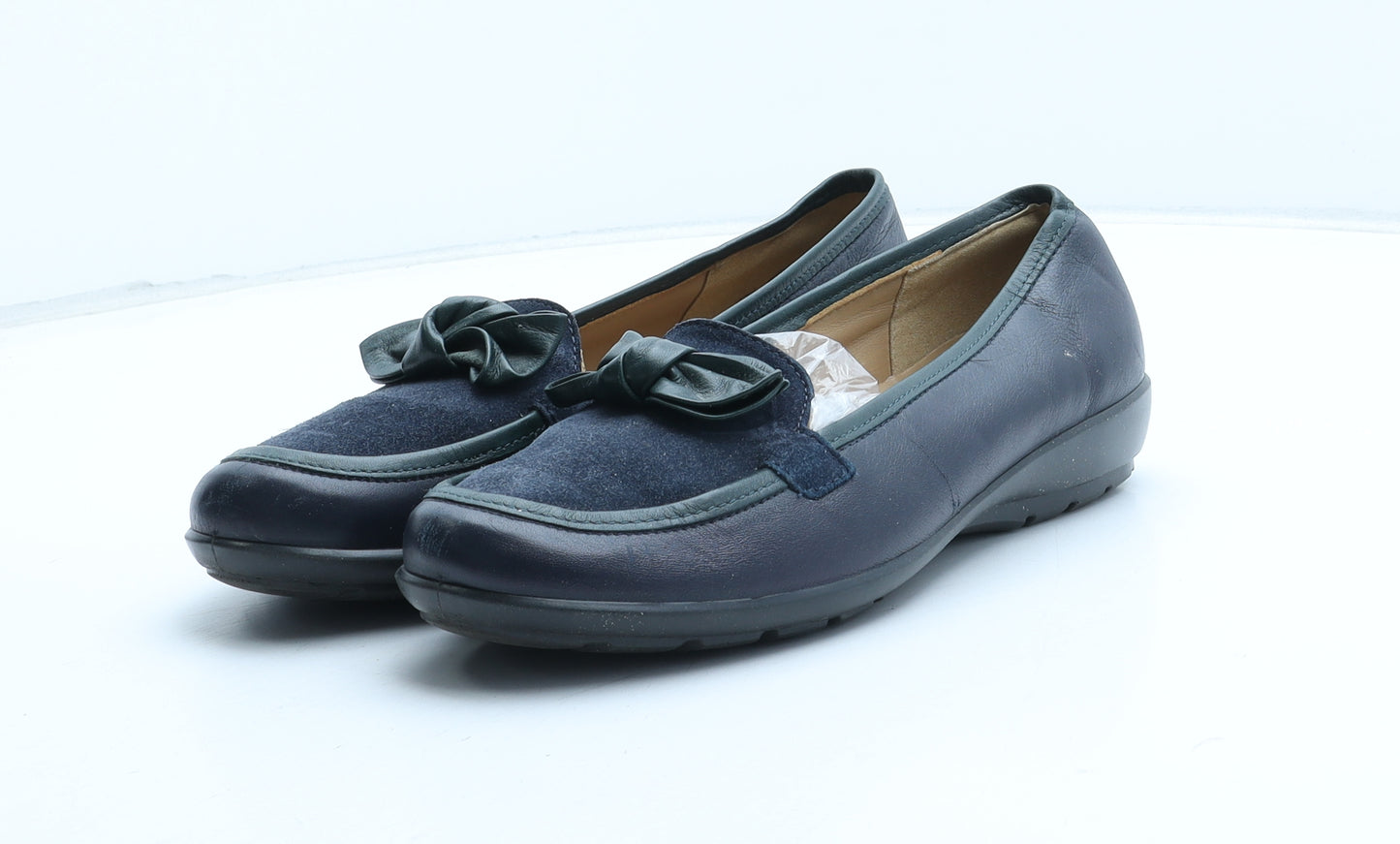 Hotter Womens Blue Leather Loafer Casual UK