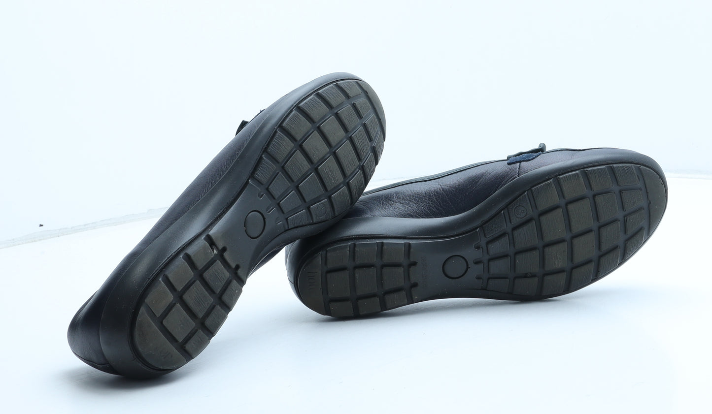 Hotter Womens Blue Leather Loafer Casual UK