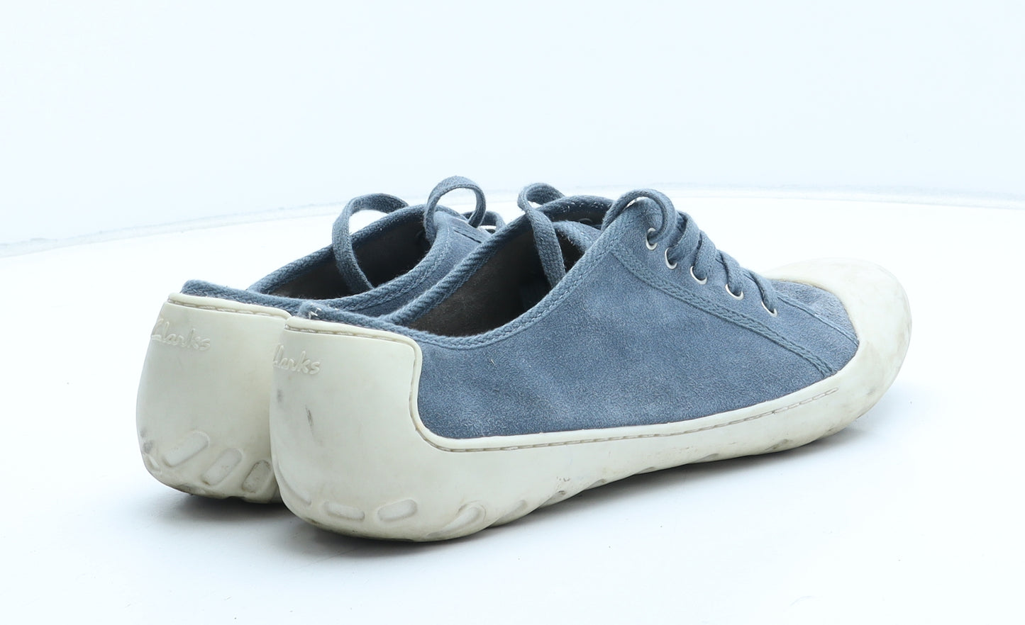 Clarks Womens Blue Suede Trainer Casual UK