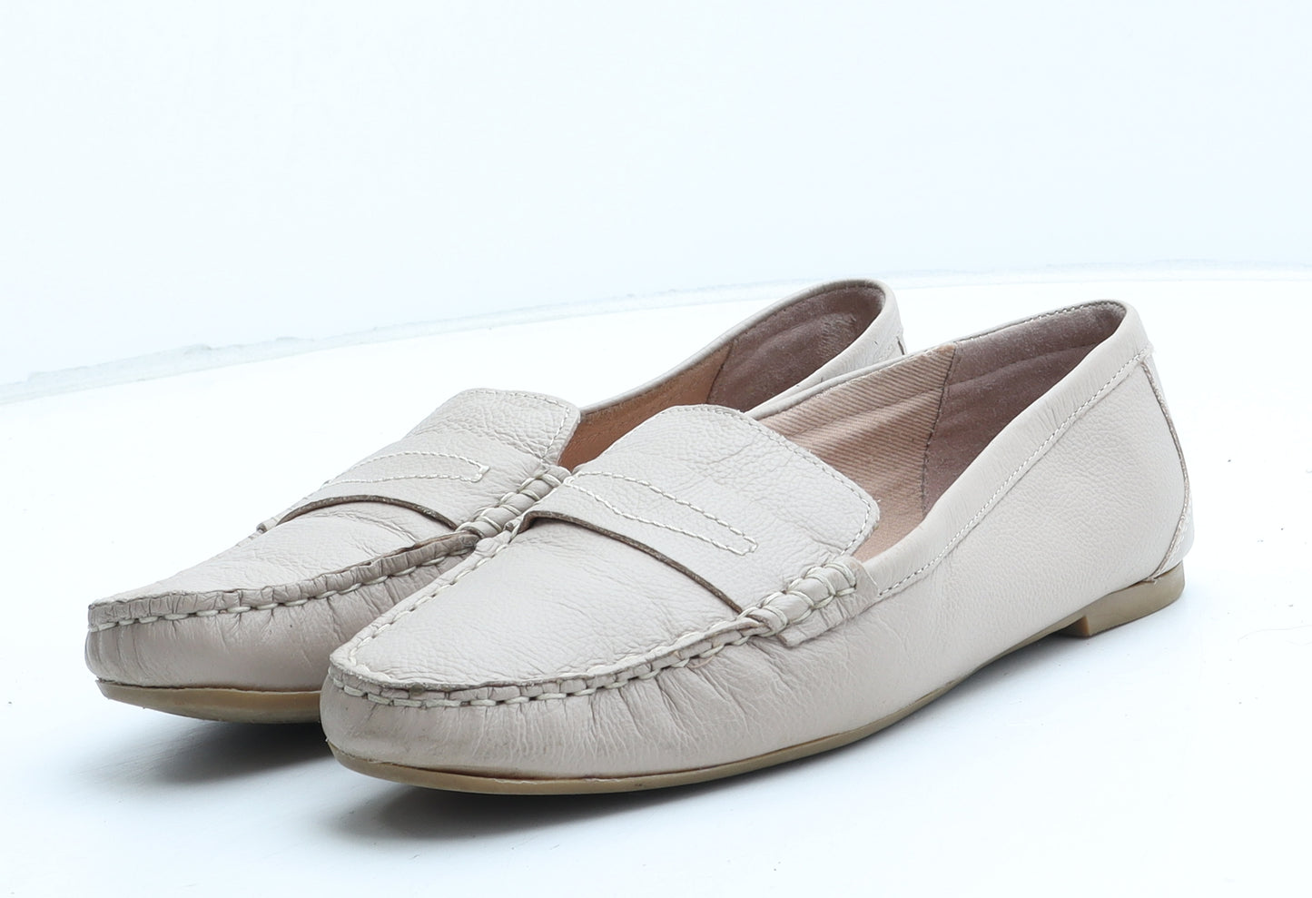 NEXT Womens Pink Leather Loafer Casual UK