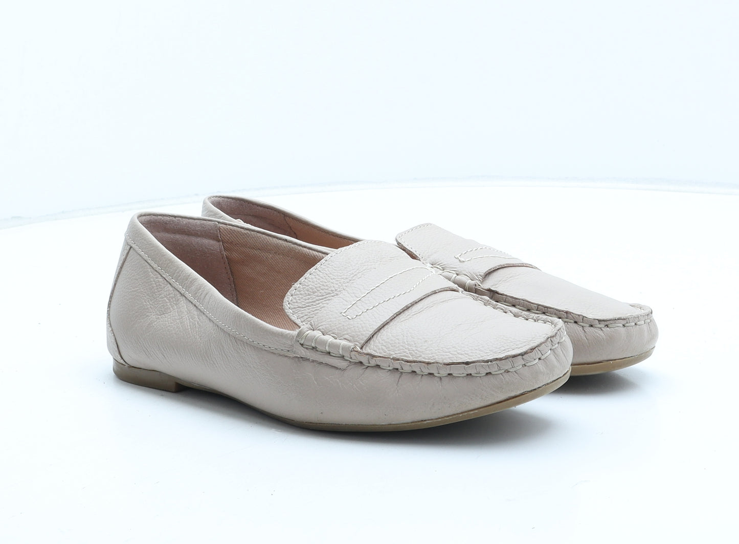 NEXT Womens Pink Leather Loafer Casual UK