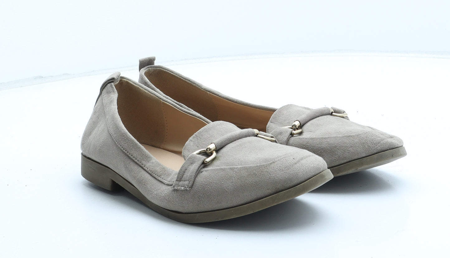 Dorothy Perkins Womens Grey Synthetic Loafer Casual UK