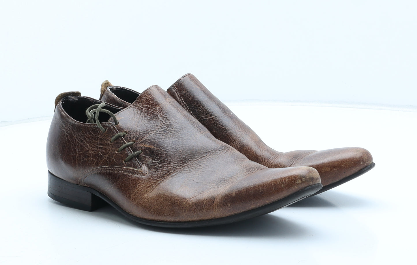 Linea Mens Brown Leather Monk Dress UK 7