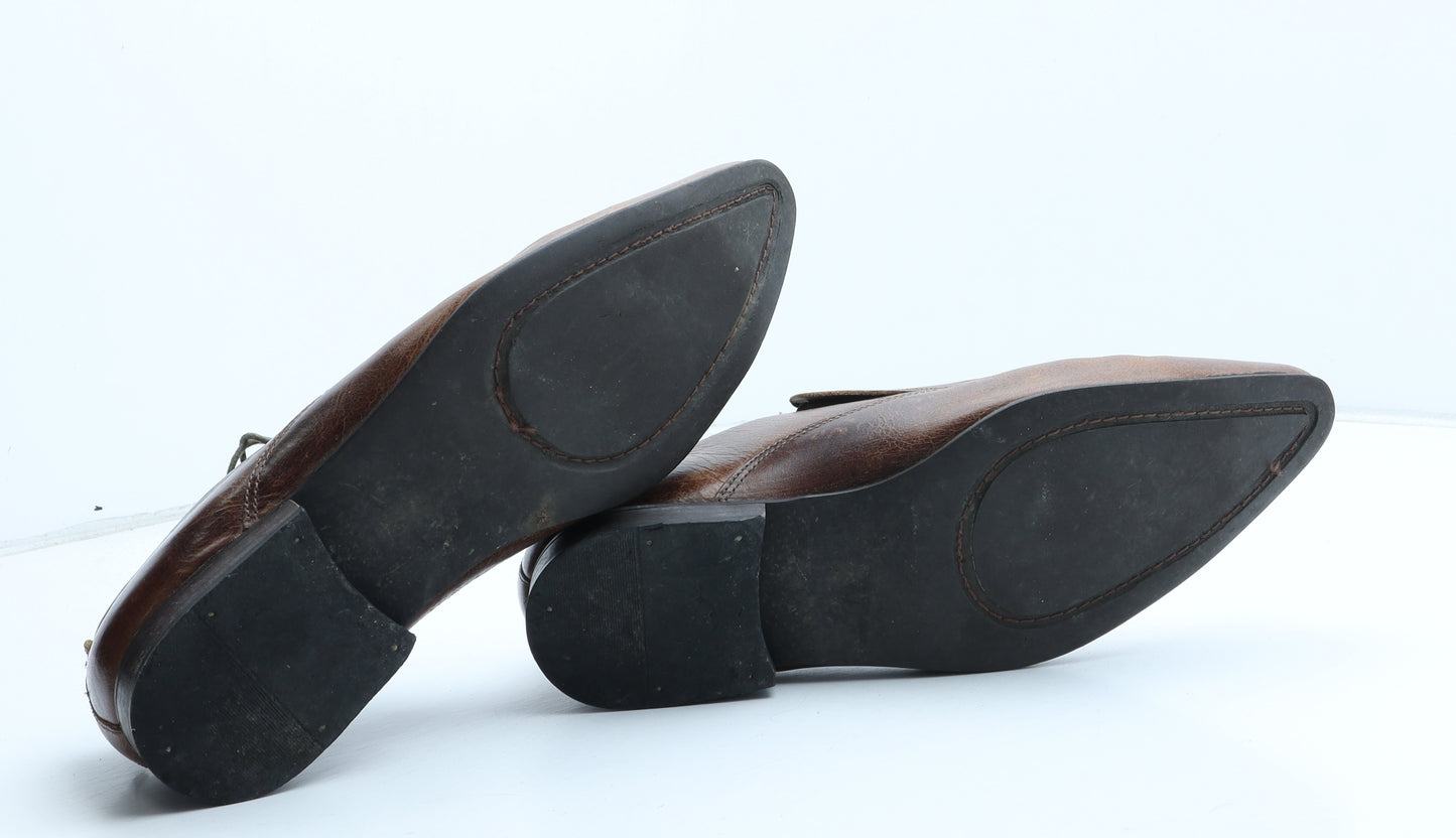 Linea Mens Brown Leather Monk Dress UK 7