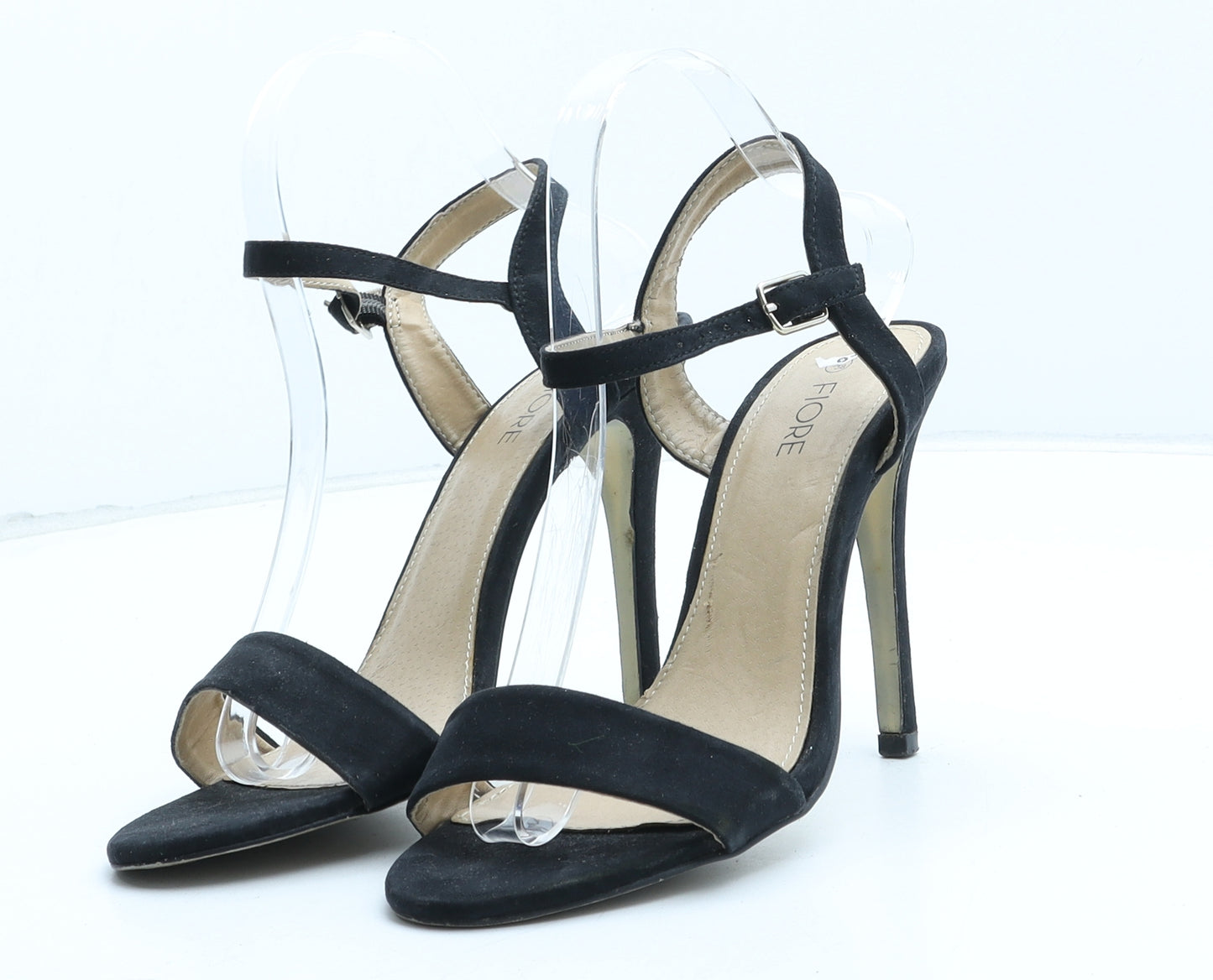 Fiore Womens Black Synthetic Strappy Heel UK