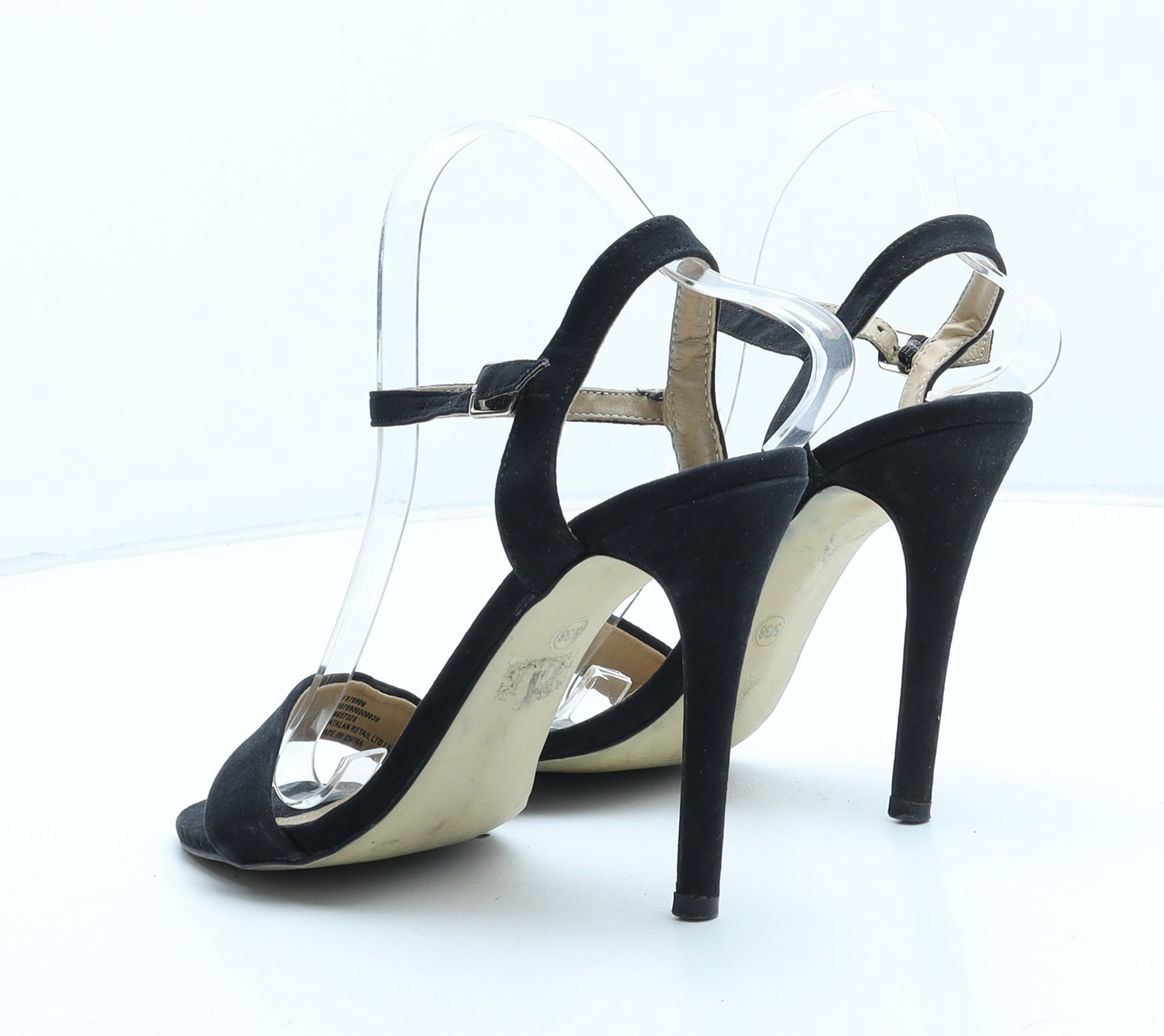 Fiore Womens Black Synthetic Strappy Heel UK