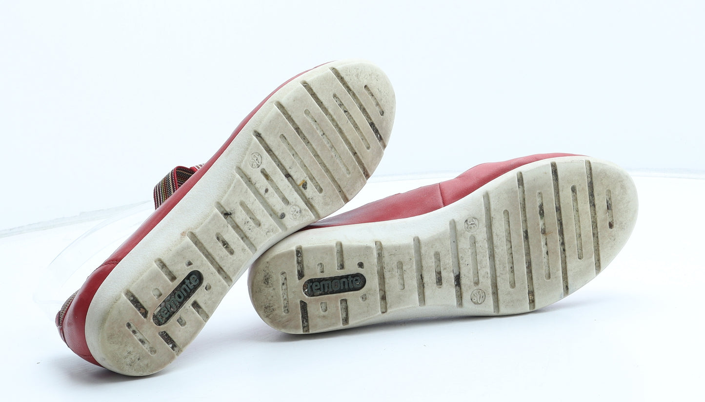 Remote Soft Womens Red Leather Slip On Casual UK