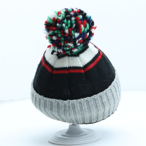 Primark Boys Grey Geometric Acrylic Bobble Hat Size M - Marvel Avengers