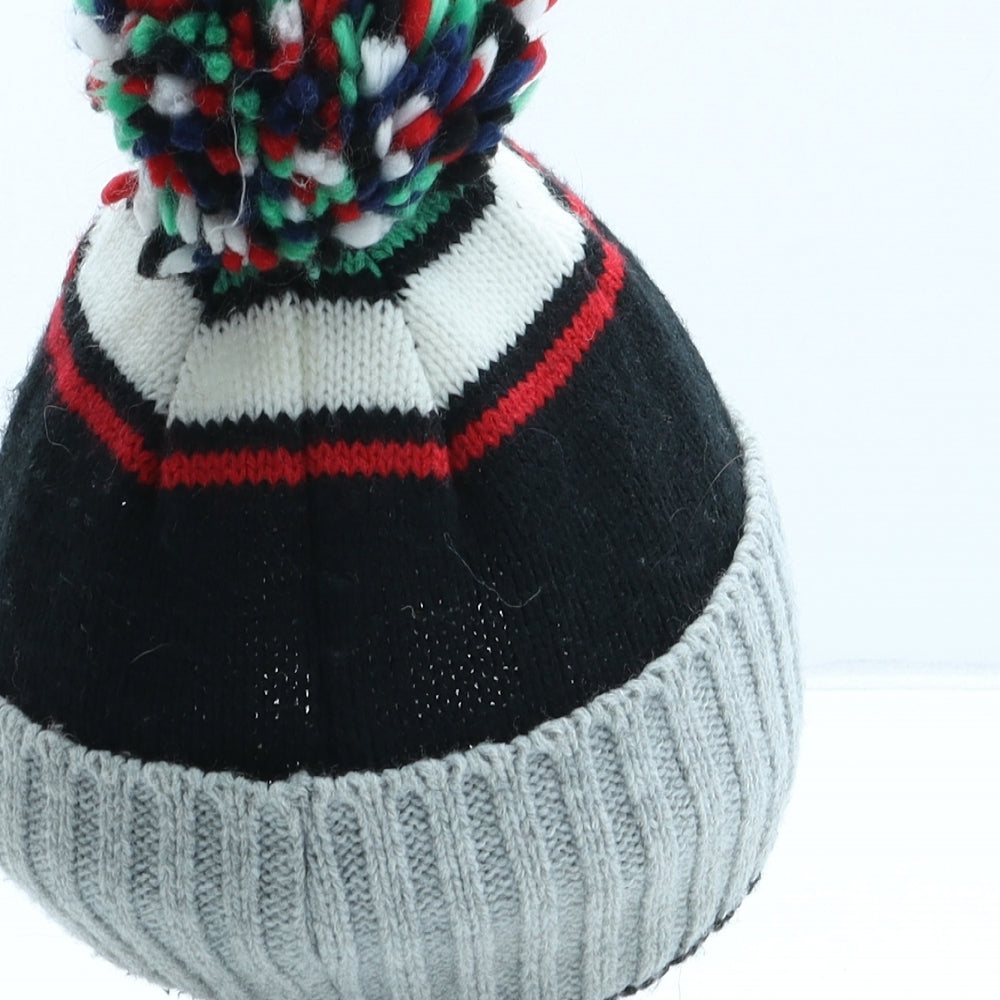 Primark Boys Grey Geometric Acrylic Bobble Hat Size M - Marvel Avengers