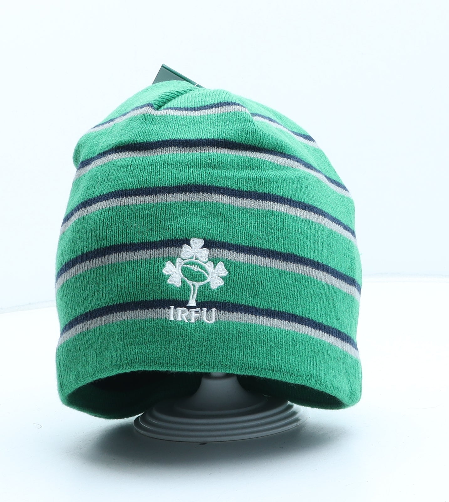 Canterbury Mens Green Striped Acrylic Beanie One Size