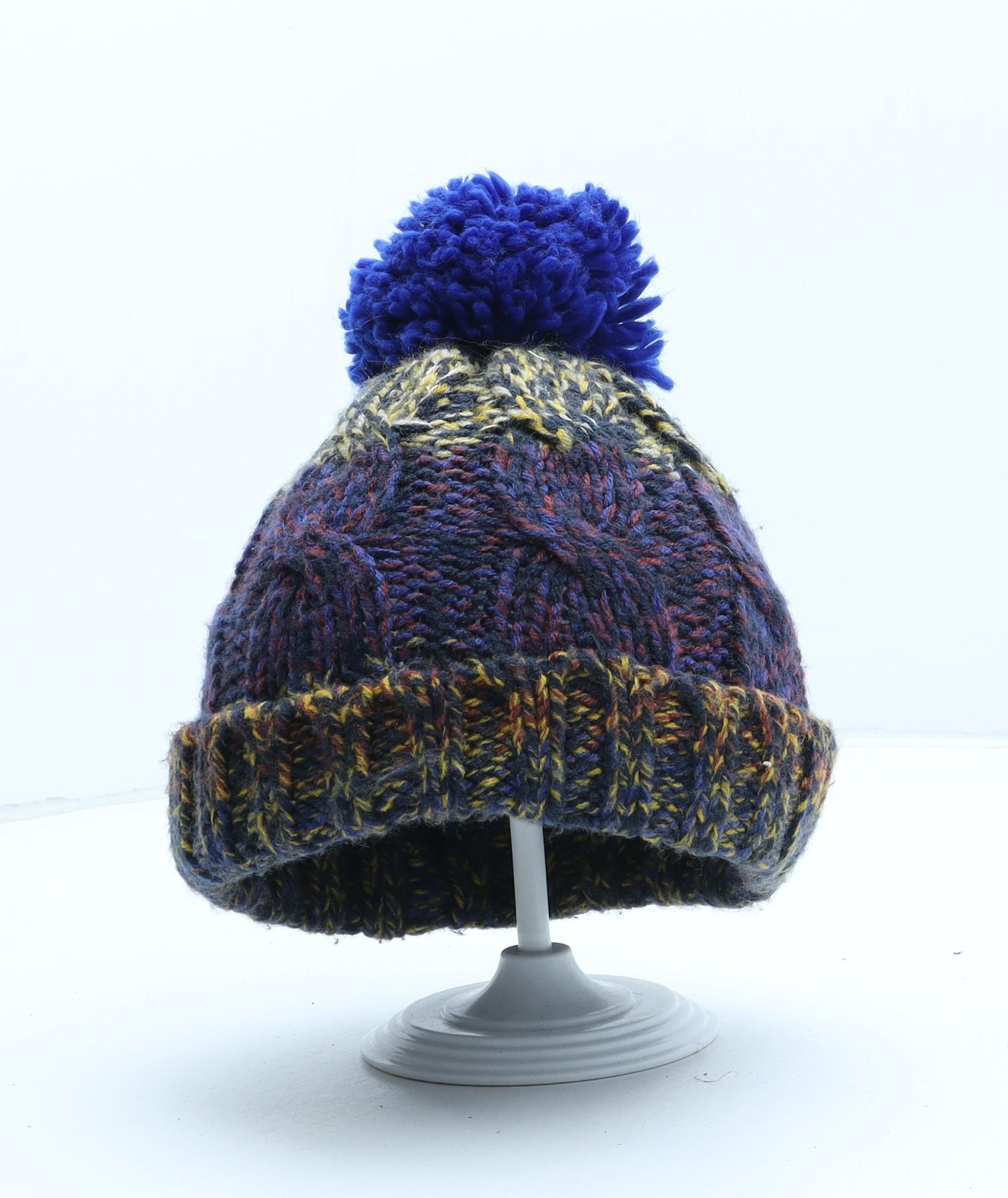Primark Boys Multicoloured Colourblock Acrylic Bobble Hat One Size
