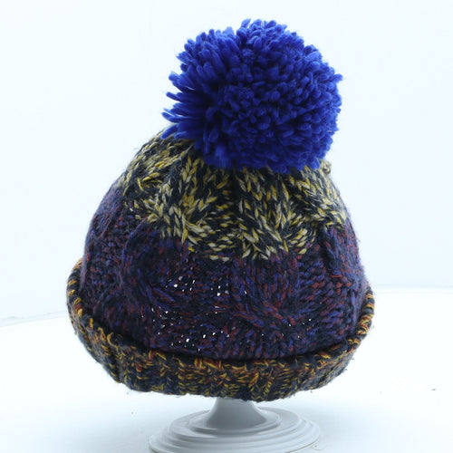 Primark Boys Multicoloured Colourblock Acrylic Bobble Hat One Size