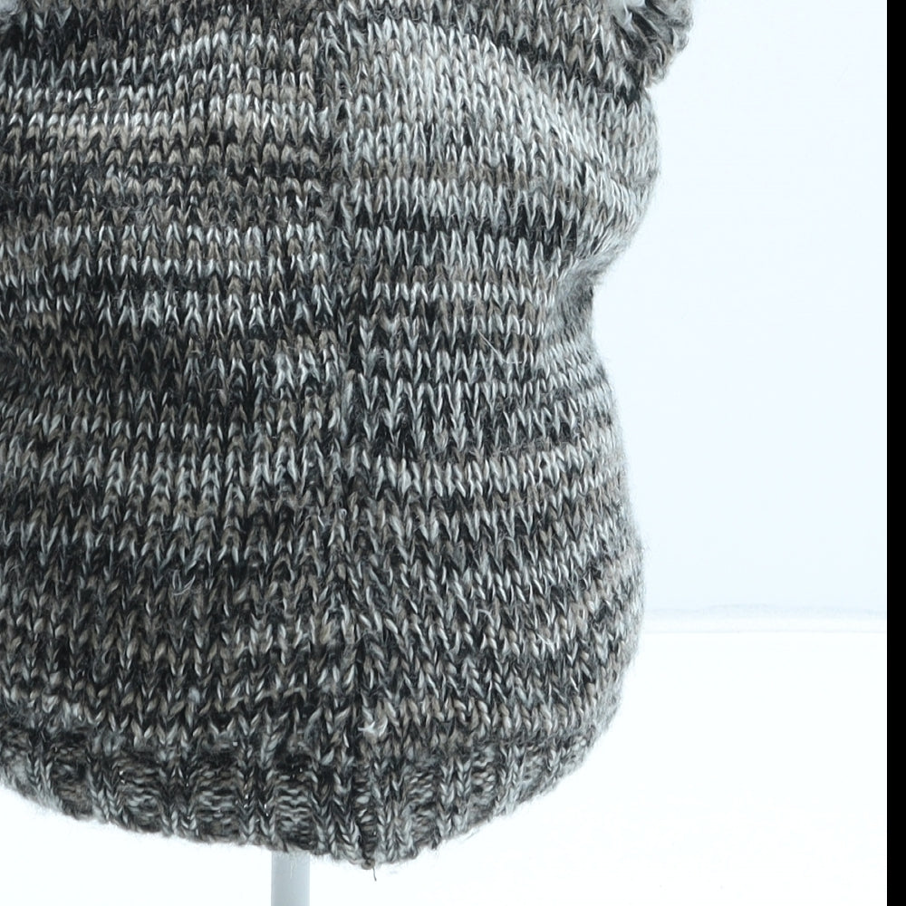 Preworn Girls Grey Acrylic Beanie One Size - Racoon