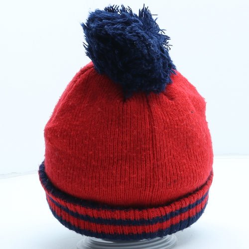 Spiderman Boys Red Acrylic Bobble Hat One Size - Size 7-10 Years