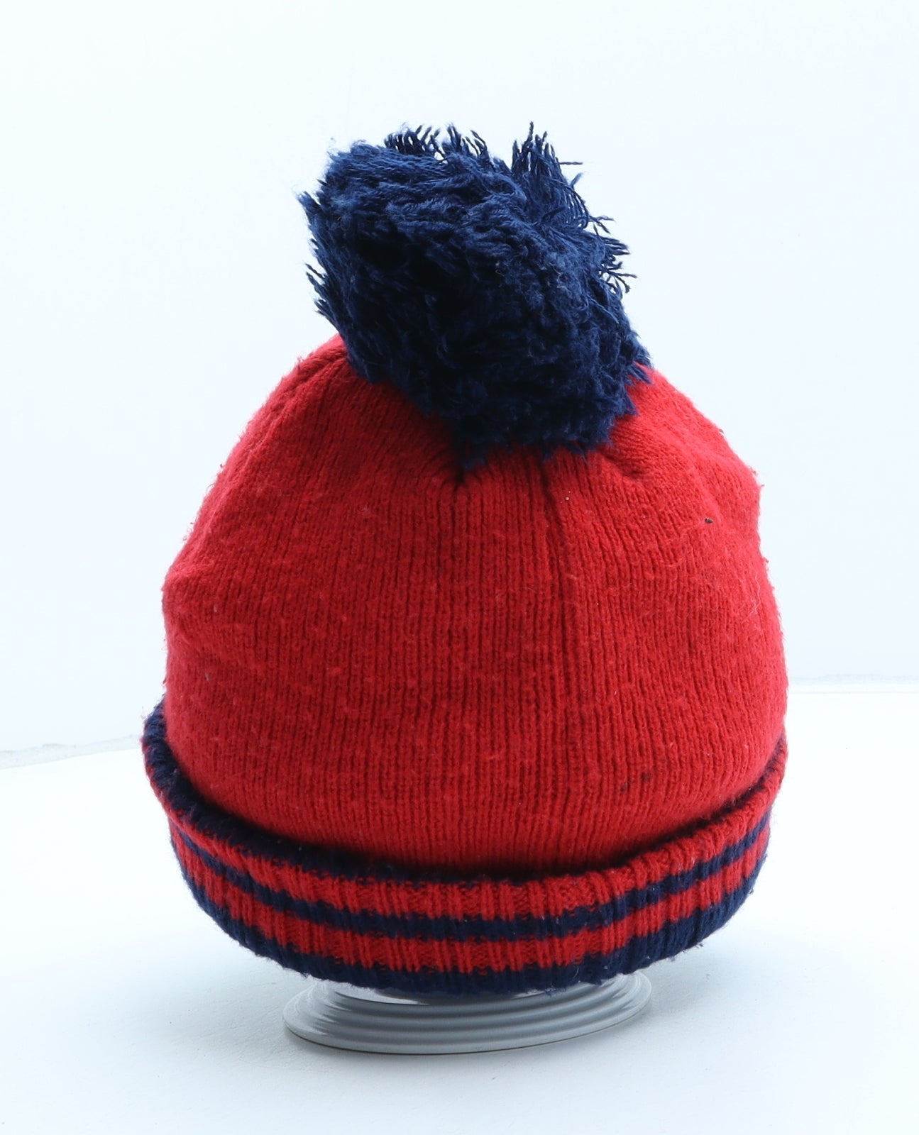 Spiderman Boys Red Acrylic Bobble Hat One Size - Size 7-10 Years