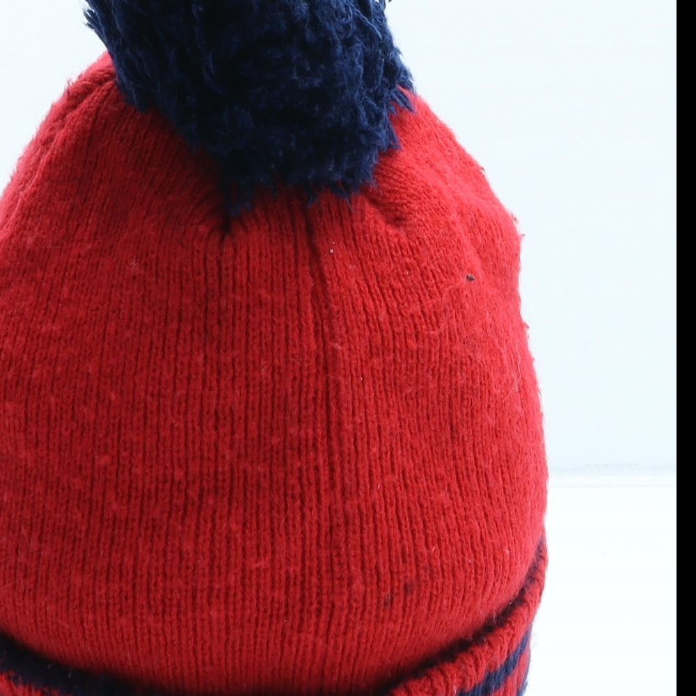 Spiderman Boys Red Acrylic Bobble Hat One Size - Size 7-10 Years