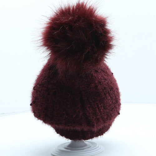 Primark Womens Purple Acrylic Bobble Hat One Size