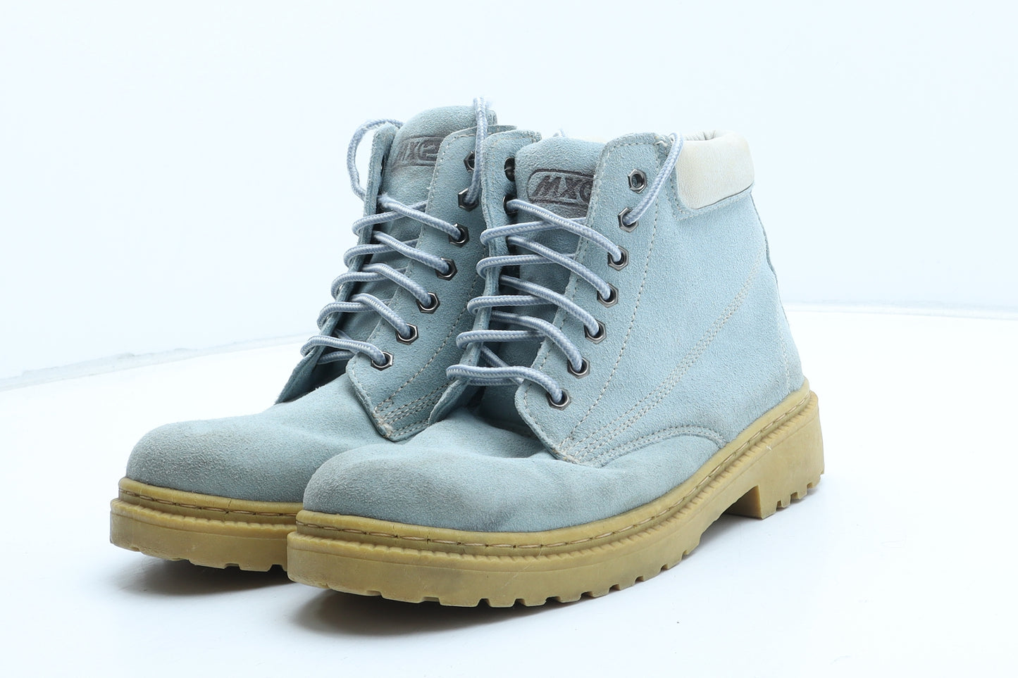 Mx2 Womens Blue Suede Combat Boot UK