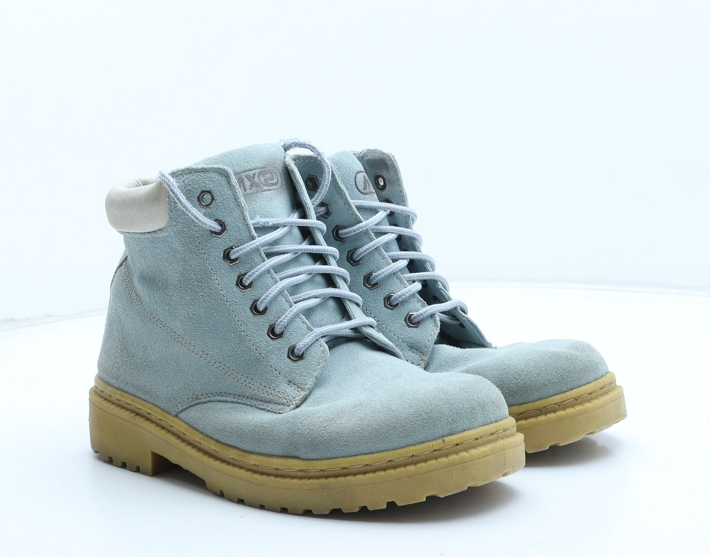 Mx2 Womens Blue Suede Combat Boot UK
