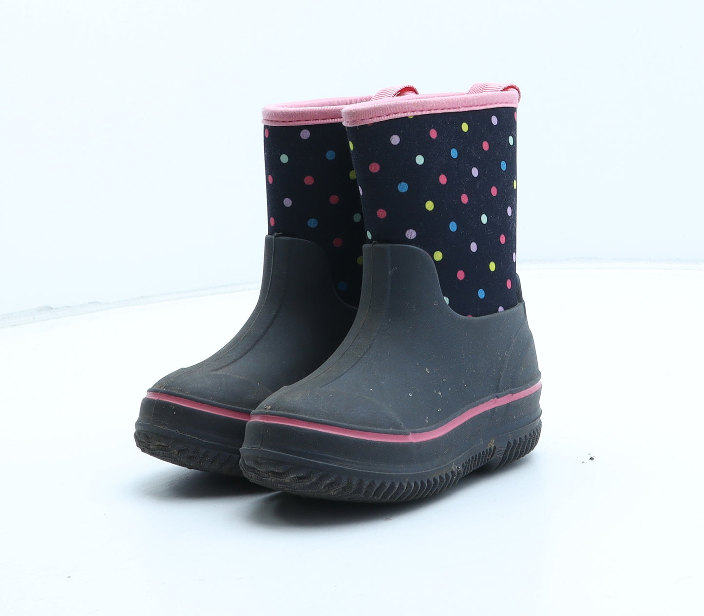 NEXT Girls Black Polka Dot Synthetic Wellies Boot UK 5
