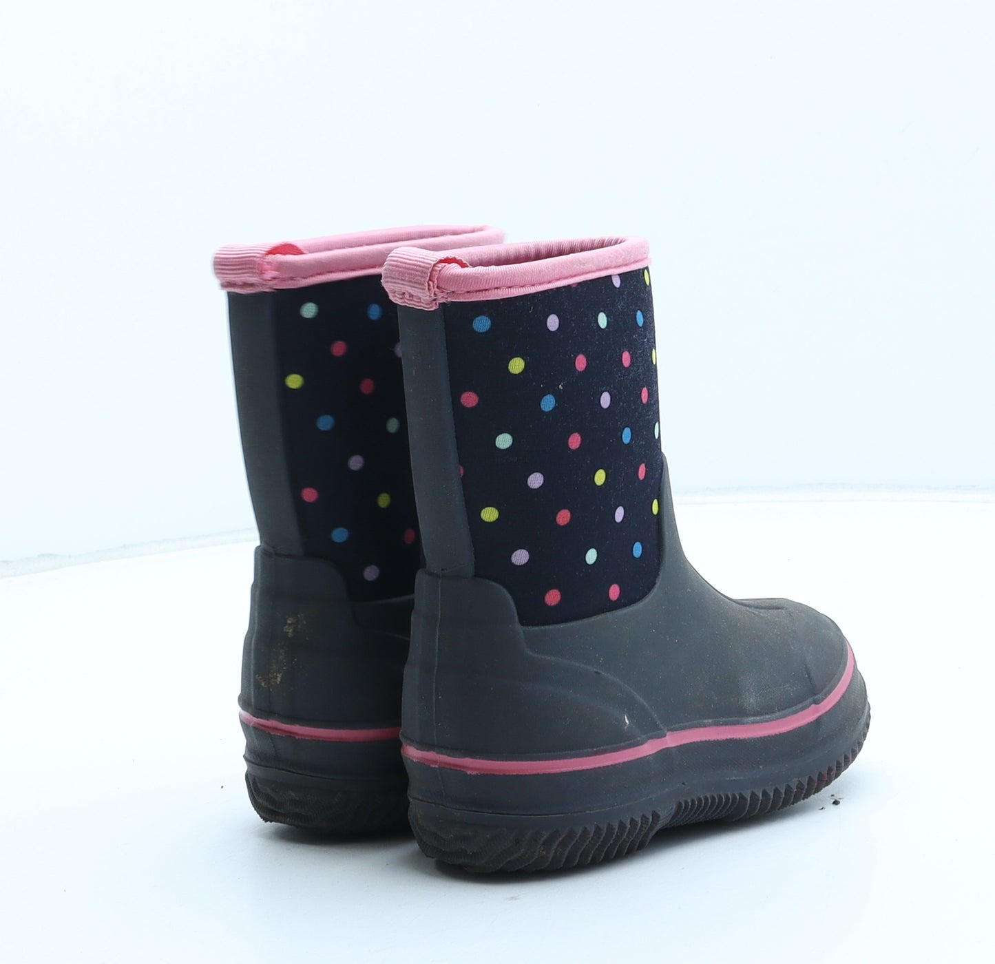 NEXT Girls Black Polka Dot Synthetic Wellies Boot UK 5