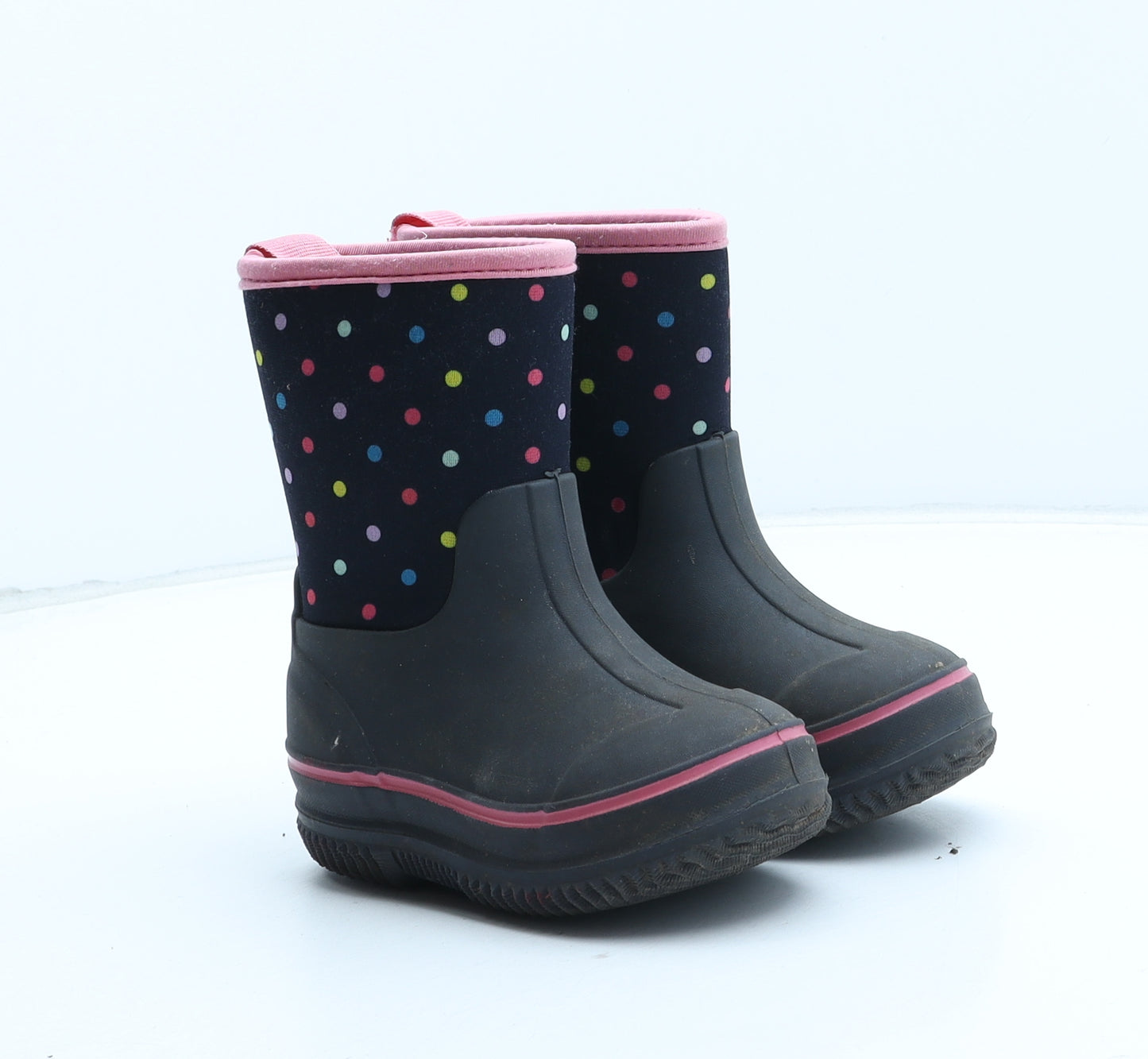 NEXT Girls Black Polka Dot Synthetic Wellies Boot UK 5