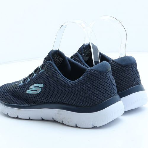 Skechers Womens Blue Synthetic Trainer UK