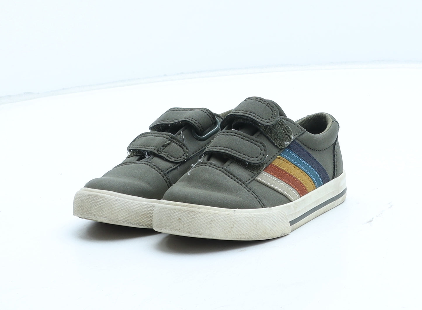 NEXT Boys Green Striped Synthetic Trainer UK 5