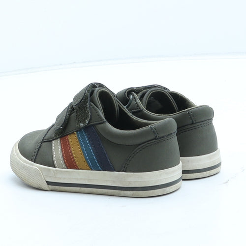 NEXT Boys Green Striped Synthetic Trainer UK 5