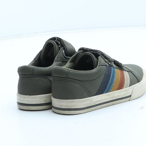 NEXT Boys Green Striped Synthetic Trainer UK 5