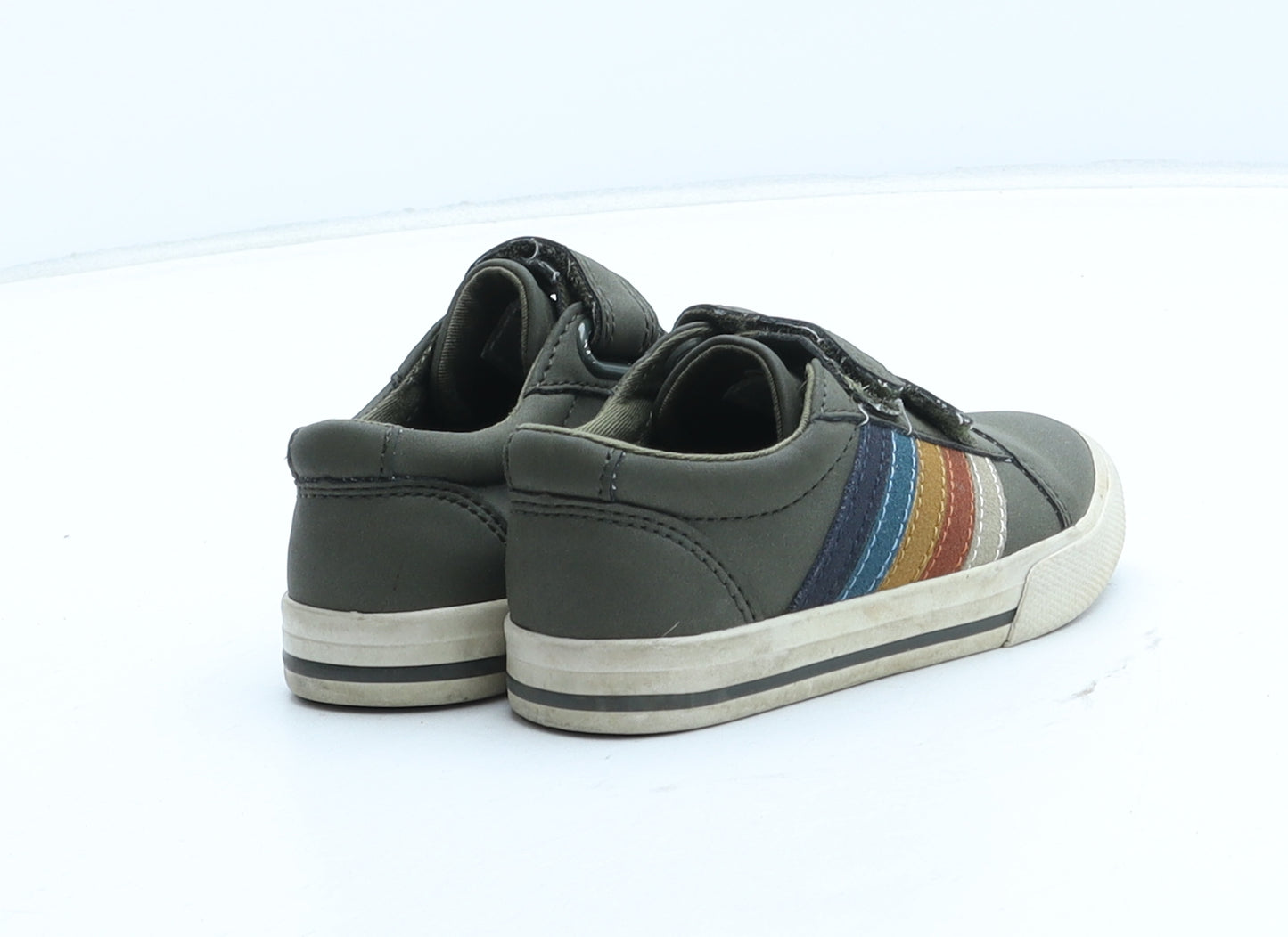 NEXT Boys Green Striped Synthetic Trainer UK 5