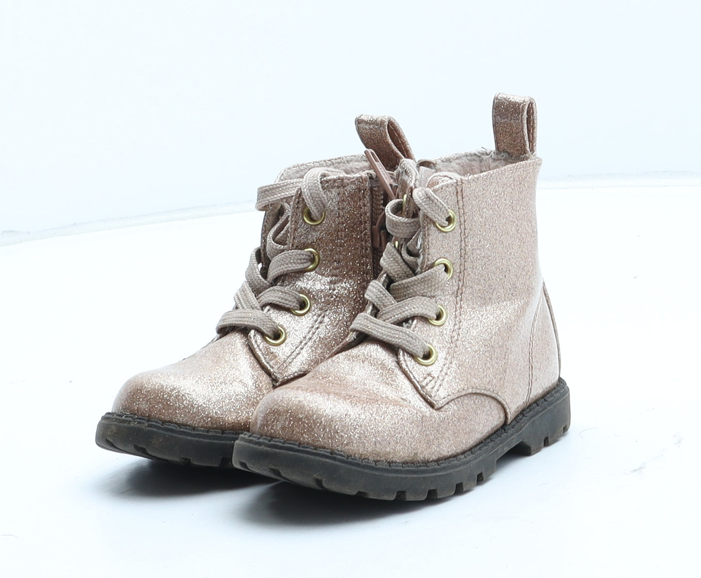 H&M Girls Pink Synthetic Biker Boot UK 4 20