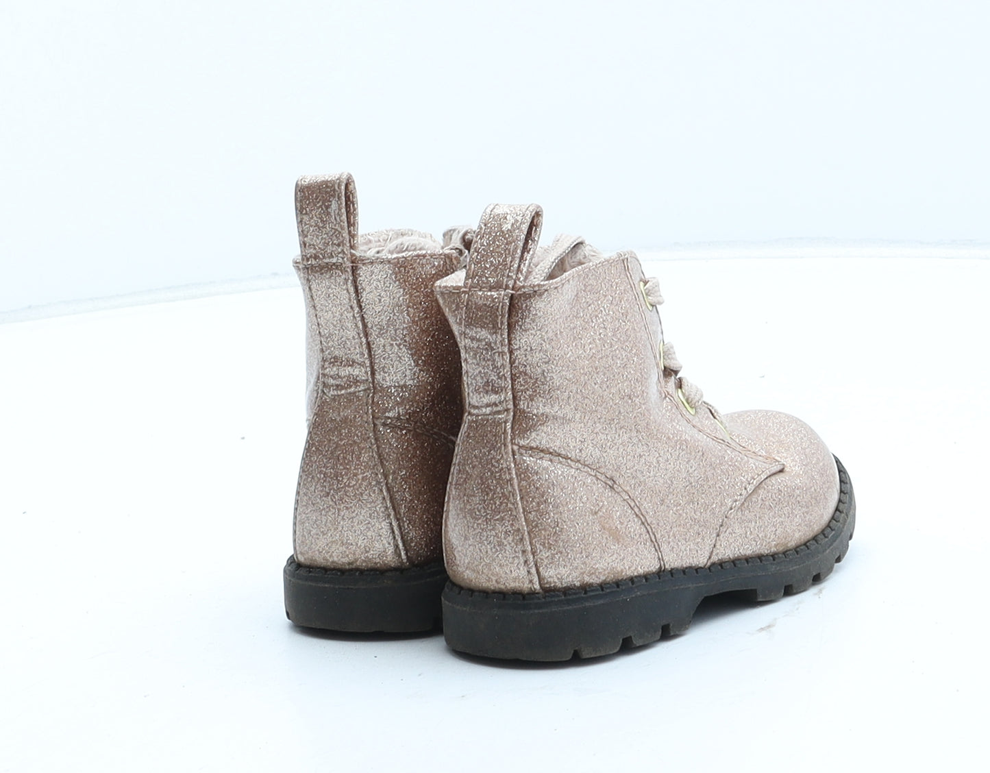 H&M Girls Pink Synthetic Biker Boot UK 4 20
