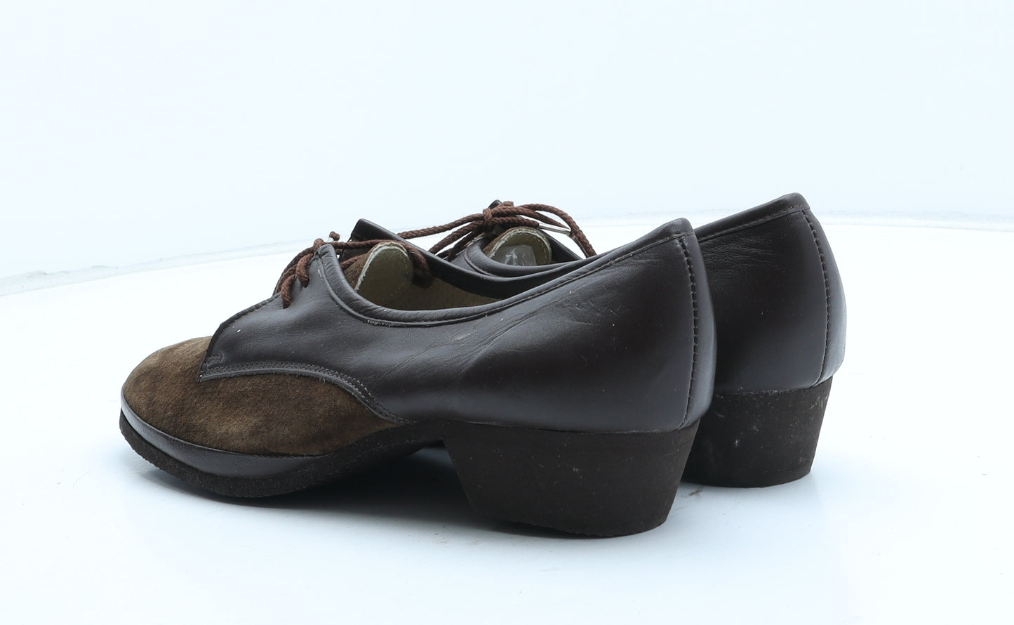 Pebe Womens Brown Colourblock Leather Court Heel UK