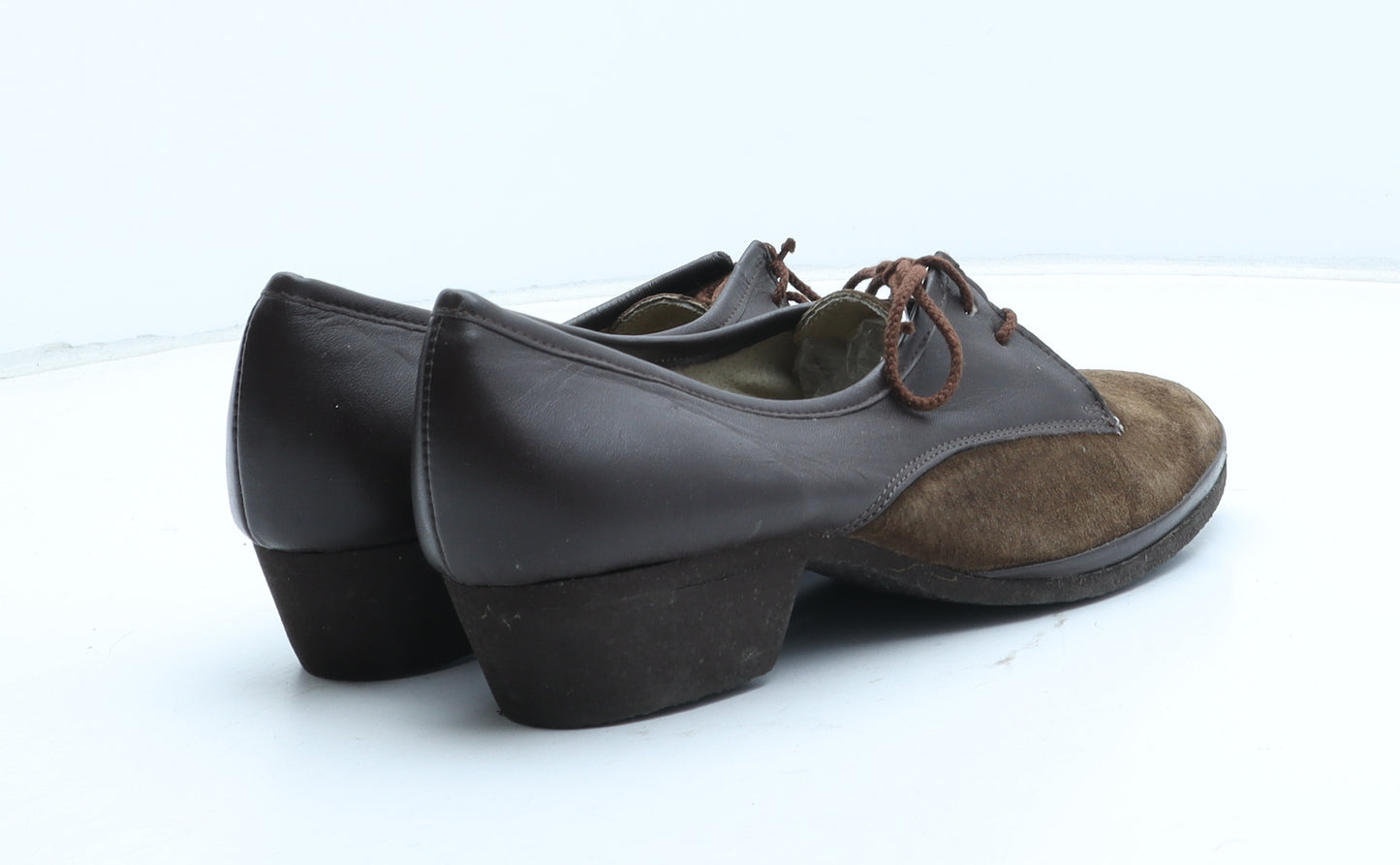 Pebe Womens Brown Colourblock Leather Court Heel UK
