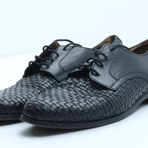 Lotus Mens Black Geometric Leather Oxford Dress UK 8 42 - UK Size Estimated 8