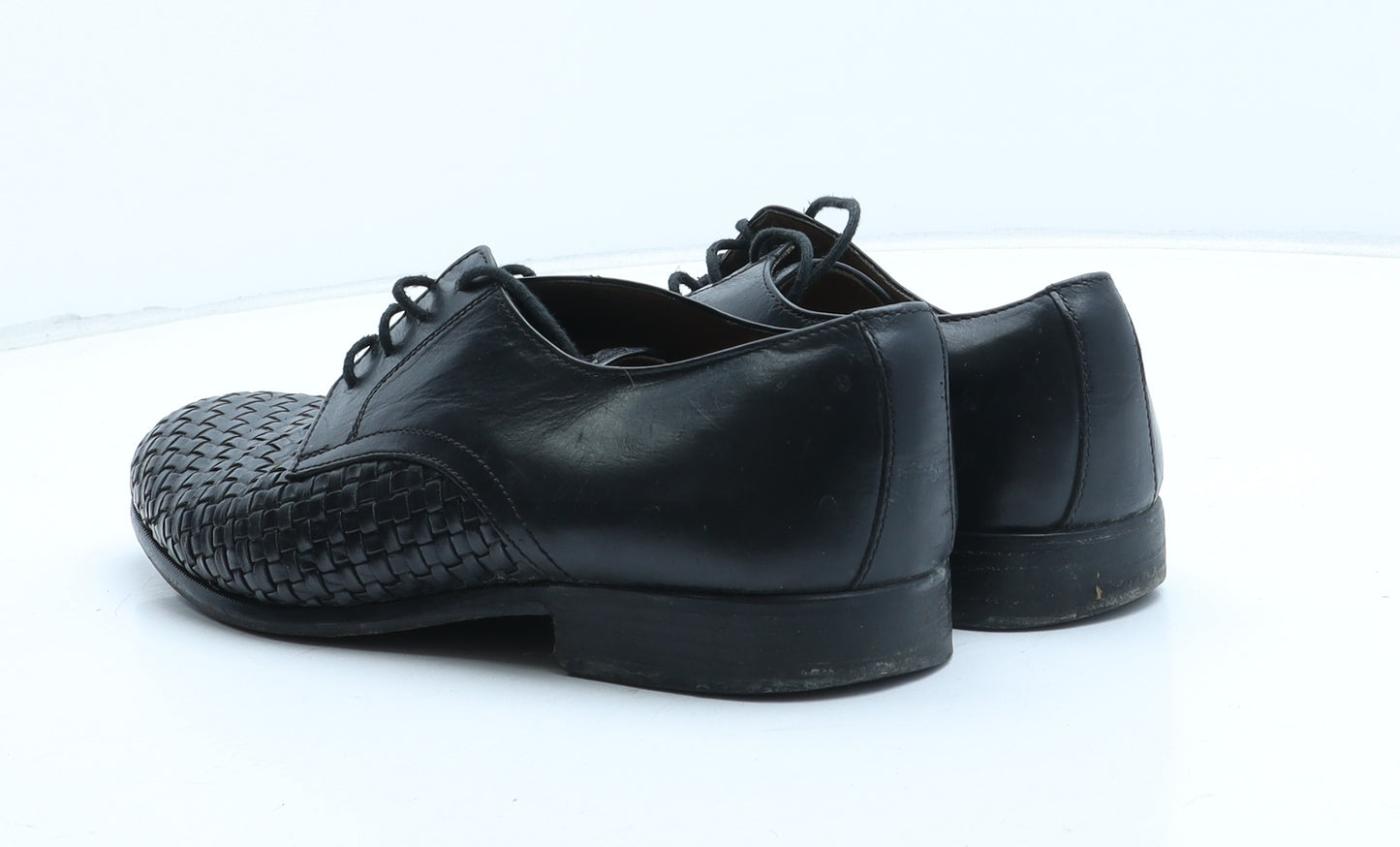 Lotus Mens Black Geometric Leather Oxford Dress UK 8 42 - UK Size Estimated 8