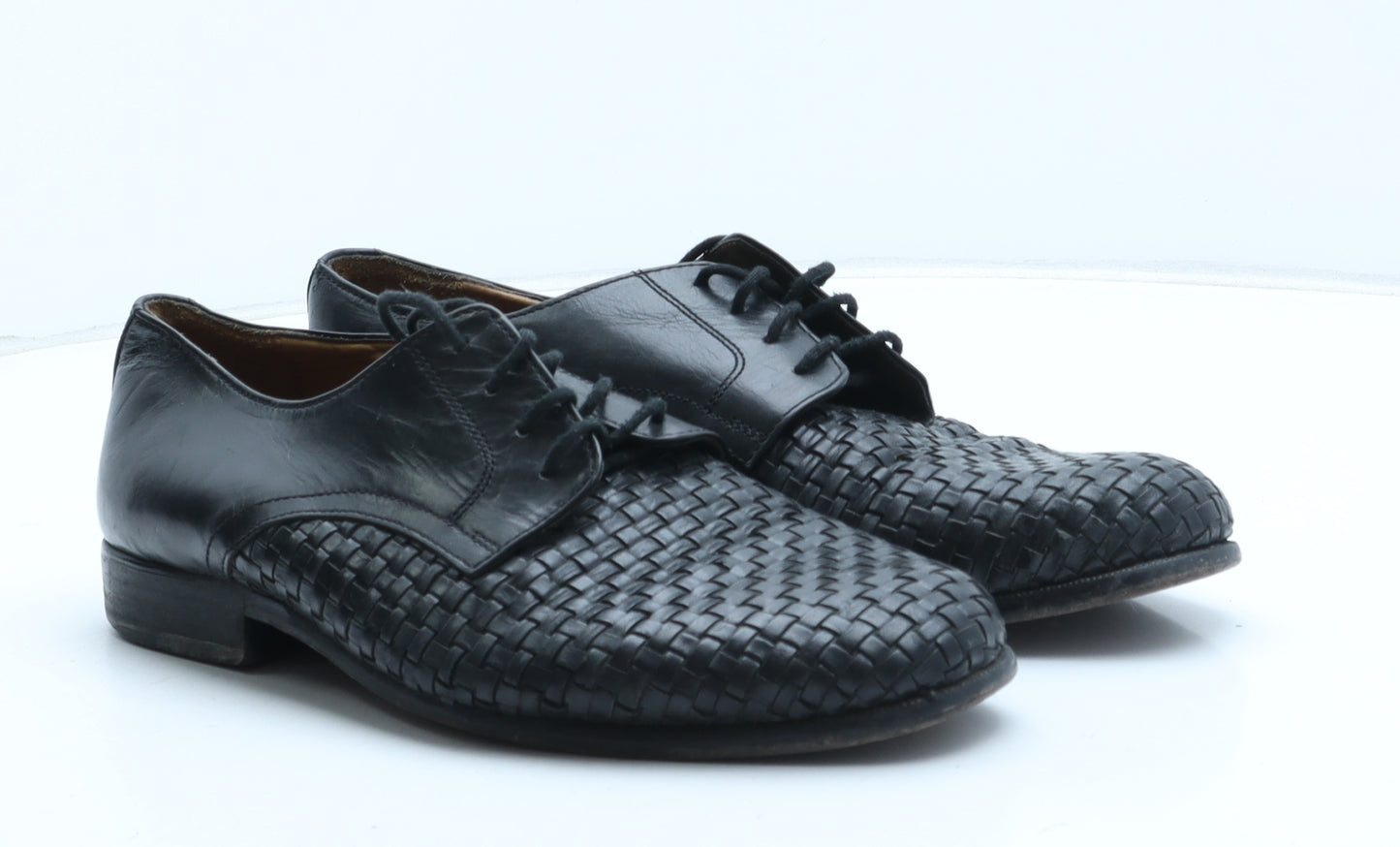 Lotus Mens Black Geometric Leather Oxford Dress UK 8 42 - UK Size Estimated 8