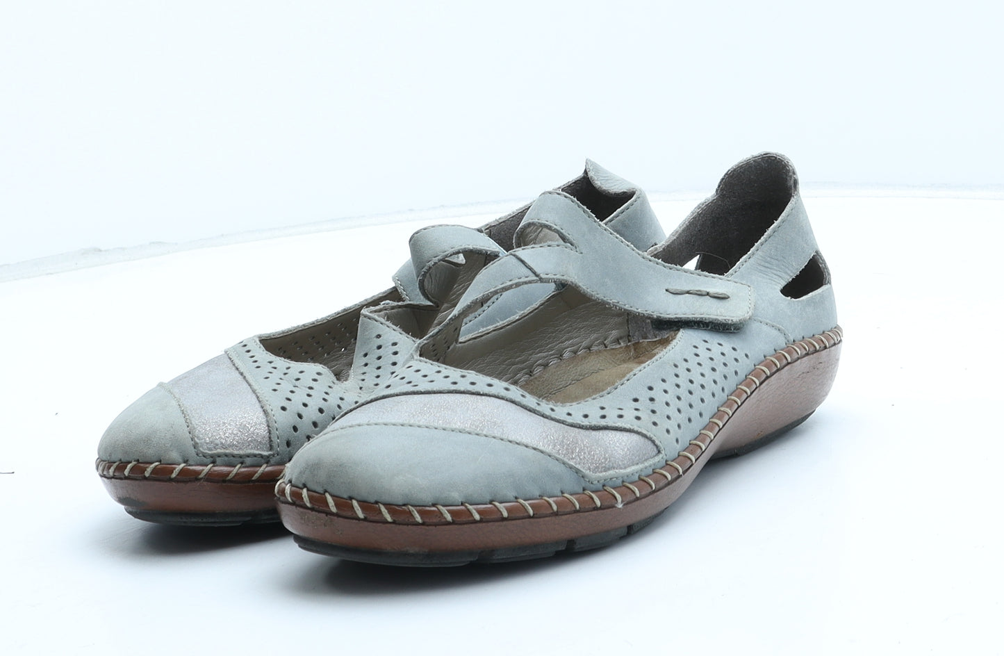 Reiker Womens Green Leather Slip On Casual UK
