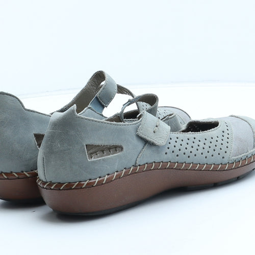 Reiker Womens Green Leather Slip On Casual UK