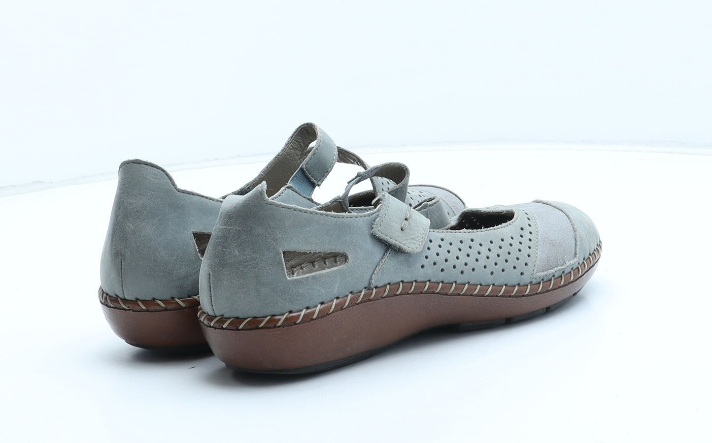 Reiker Womens Green Leather Slip On Casual UK