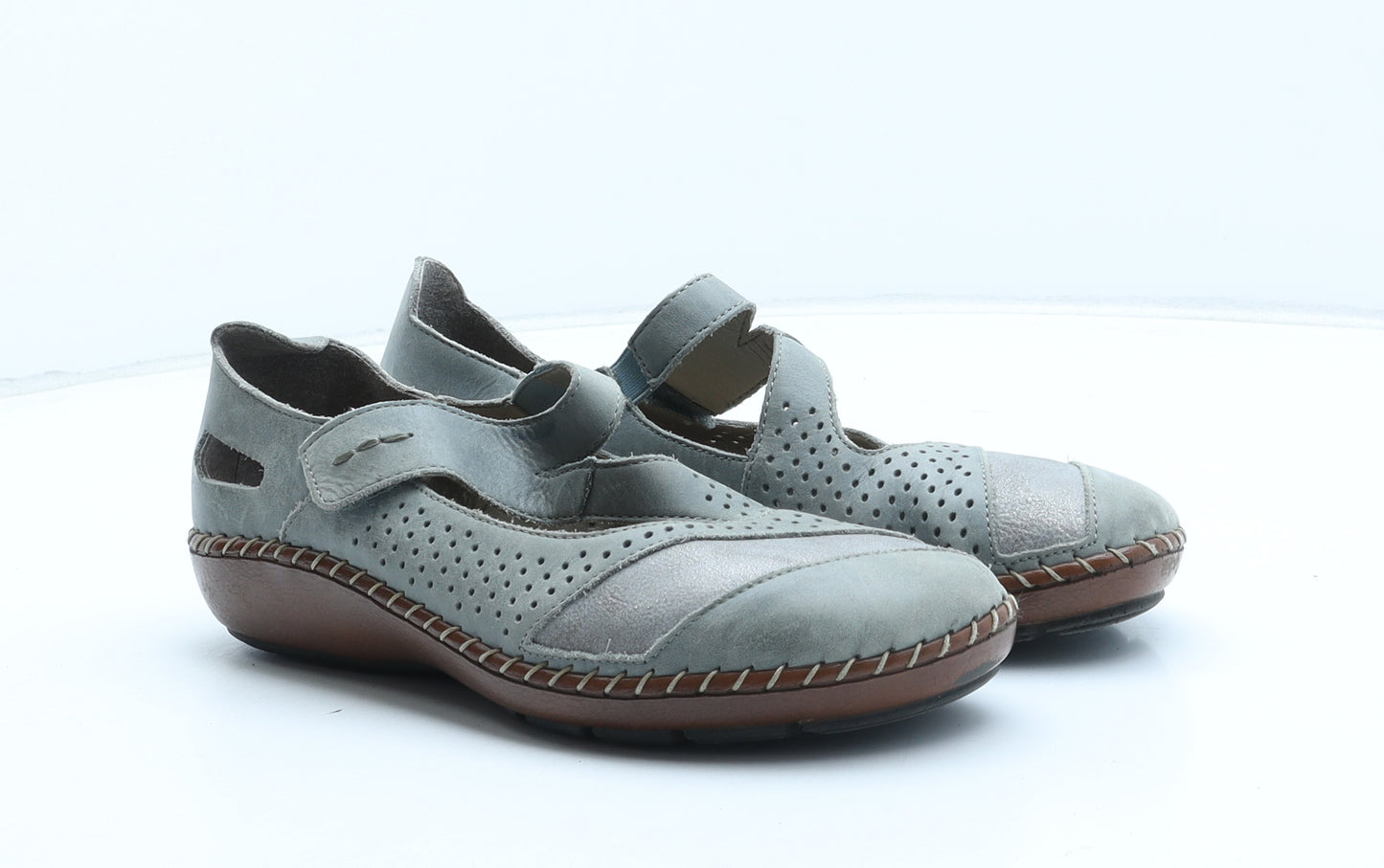 Reiker Womens Green Leather Slip On Casual UK
