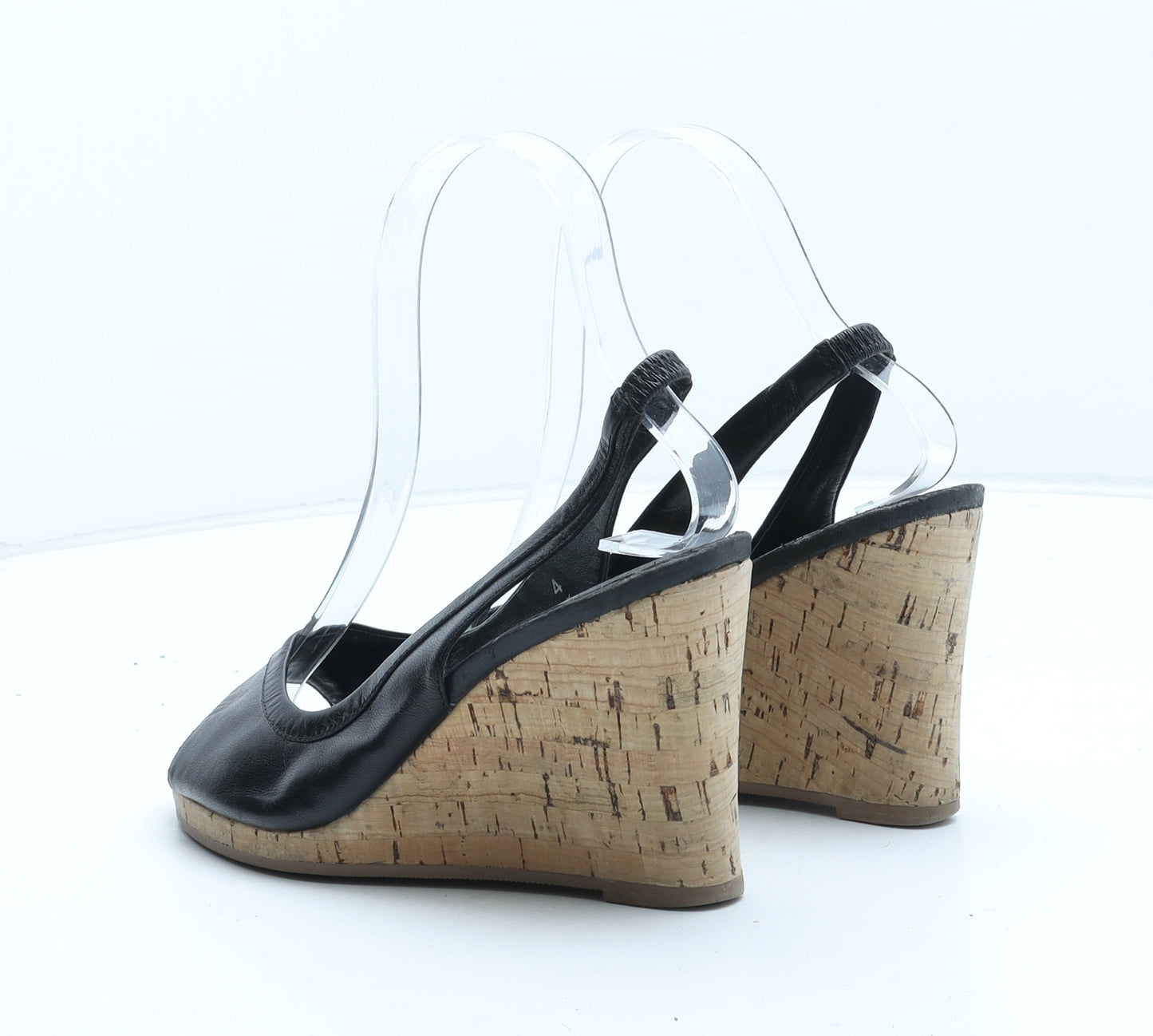 Preworn Womens Black Synthetic Slingback Heel UK