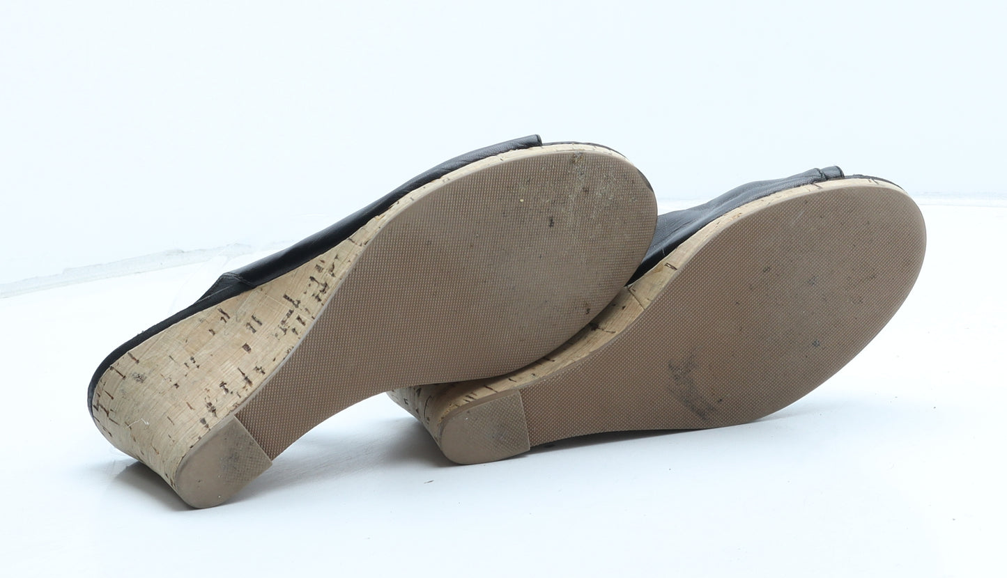 Preworn Womens Black Synthetic Slingback Heel UK