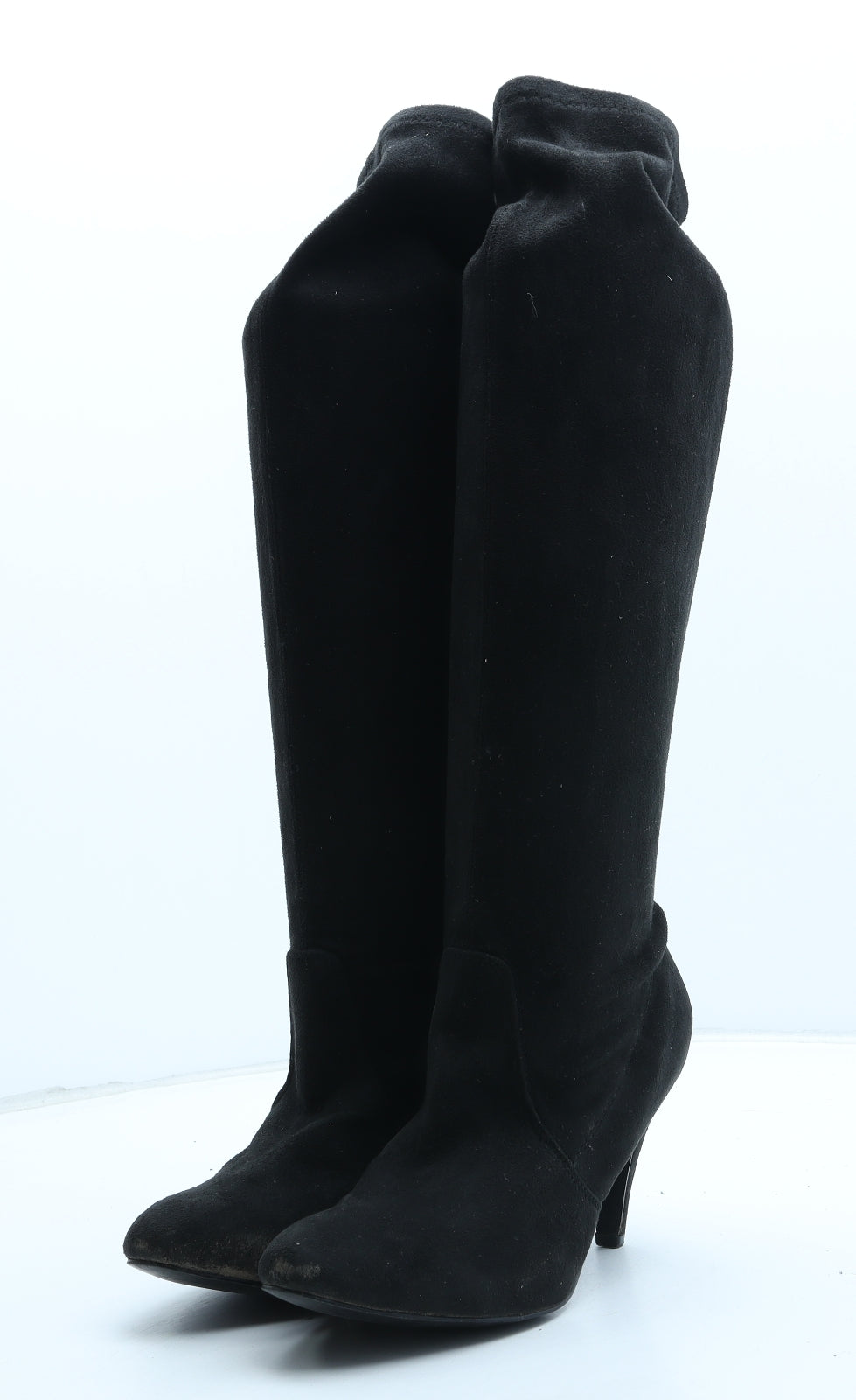 Preworn Womens Black Synthetic Bootie Boot UK