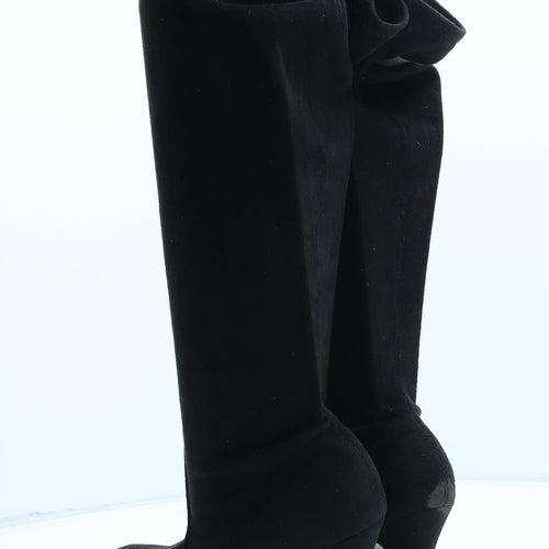 Preworn Womens Black Synthetic Bootie Boot UK