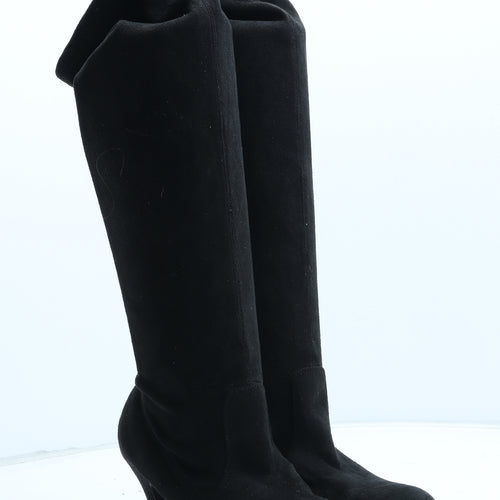 Preworn Womens Black Synthetic Bootie Boot UK