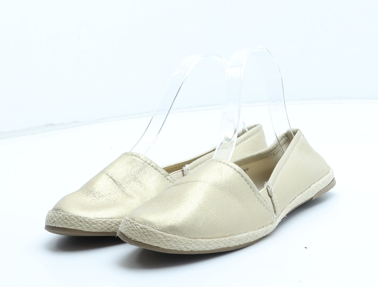 Primark Womens Gold Synthetic Loafer Flat UK